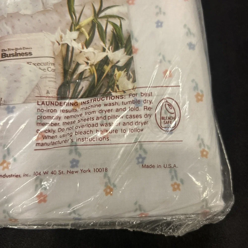 New Vintage‎ SPRINGMAID Wondercale Country Gear Field Flower Twin Flat Sheet